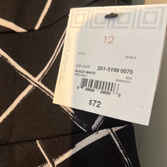 Liz Claiborne Black & White Dress, New w/Tags - Picture 4 of 7